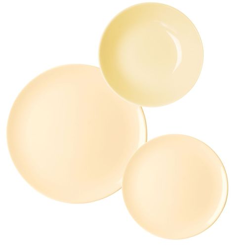 Servizio piatti, color crema, ceramica, 18 pezzi