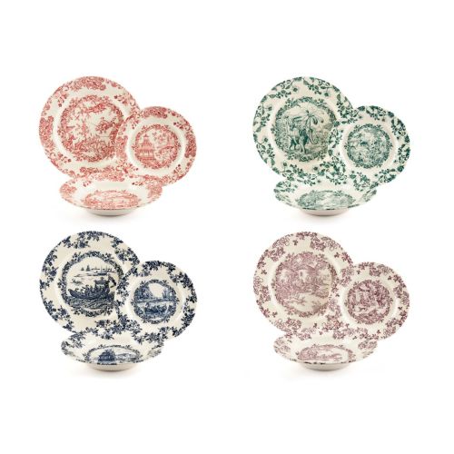 Servizio piatti, multicolore, viaggi nel mondo, ceramica