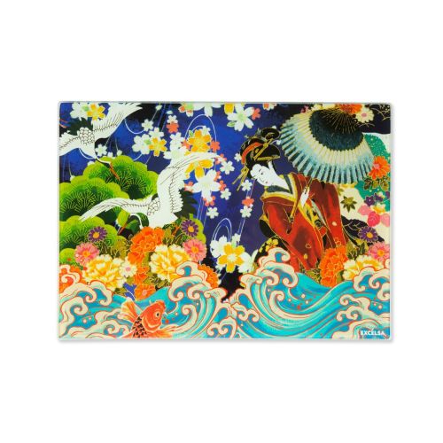 Tagliere in vetro, stile orientale, multicolore
