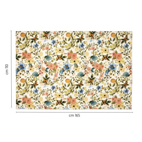 Tappeto arredo, floreale, multicolore, 165x110 cm