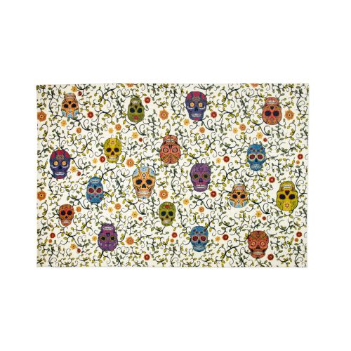 Tappeto arredo, con teschi, multicolore, 165x110 cm