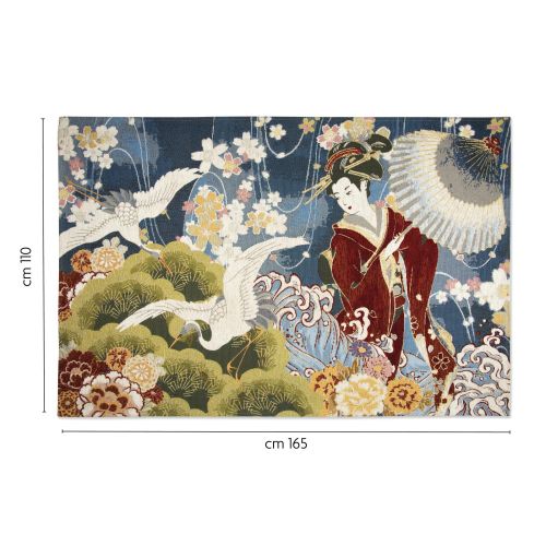 Tappeto arredo, stile orientale, multicolore, 165x110 cm