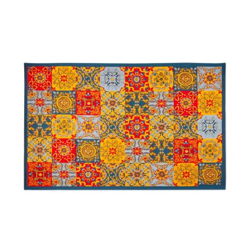 Tappeto arredo, stile mediterraneo, multicolore, 165x110 cm