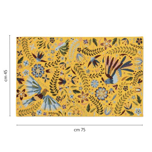 Tappeto da cucina, fantasia fiori messicani, 45x75 cm