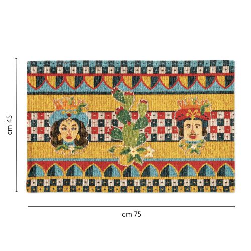 Tappeto da cucina, stile siciliano, 45x75 cm