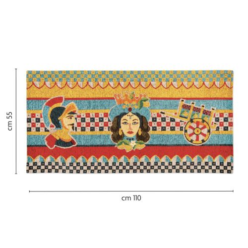 Passatoia da cucina, stile siciliano, 55x110 cm