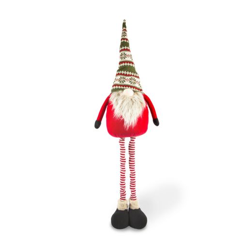 Gnomo decorativo con barba, gambe allungabili, natalizio
