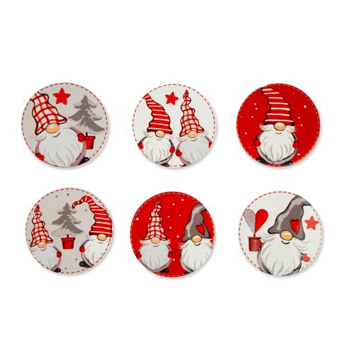 Sottobicchieri, 6 pezzi, ceramica, natalizi