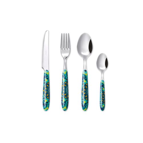 Posate, 24 pezzi, acciaio inox, multicolore, mandala