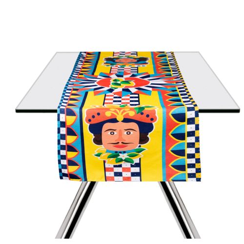 Runner, stile siciliano, 45x140 cm
