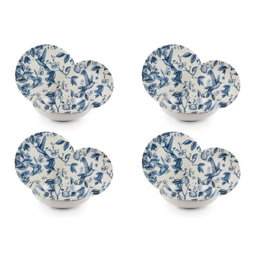 Servizio piatti, eclettico blu, ceramica, 12 pezzi