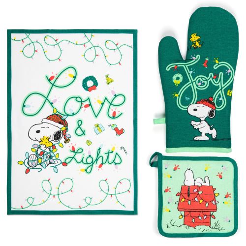 Canovaccio e presina, guanto forno,100% cotone, peanuts