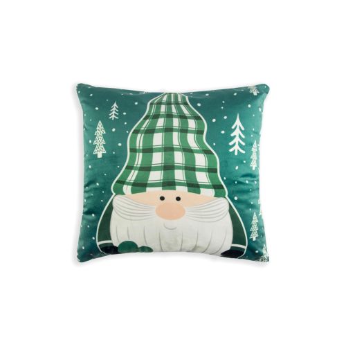 Cuscino decorativo, gnomo verde, natalizio, 45x45 cm