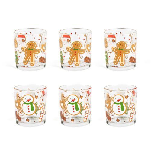 Bicchieri acqua, 6 pezzi, natalizi, invernali
