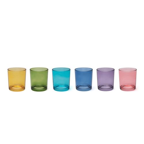 Bicchieri acqua, 6 pezzi, multicolore, vetro