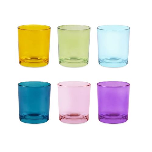 Bicchieri acqua, 6 pezzi, multicolore, vetro