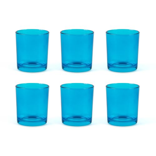 Bicchieri acqua, 6 pezzi, vetro azzurro
