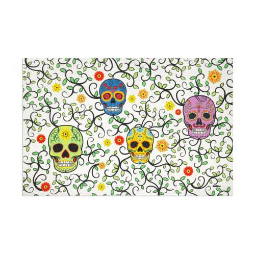 Tappeto multiuso, soft, 80x52 cm, con teschi