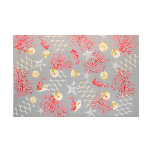 Tappeto multiuso, soft, 80x52 cm, conchiglie e coralli