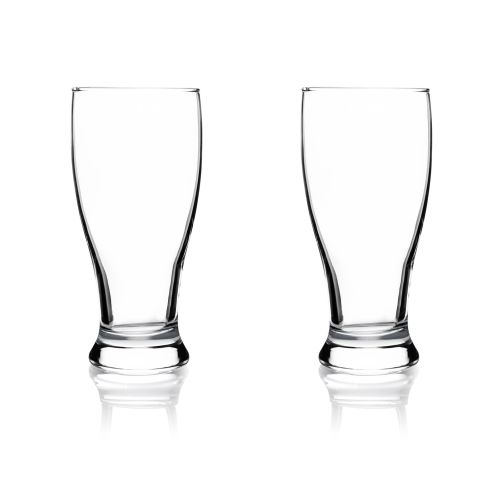 Bicchieri da birra, 2 pezzi, vetro trasparente