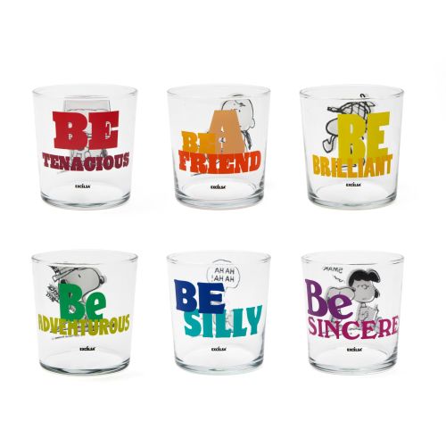 Bicchieri acqua, 6 pezzi, peanuts