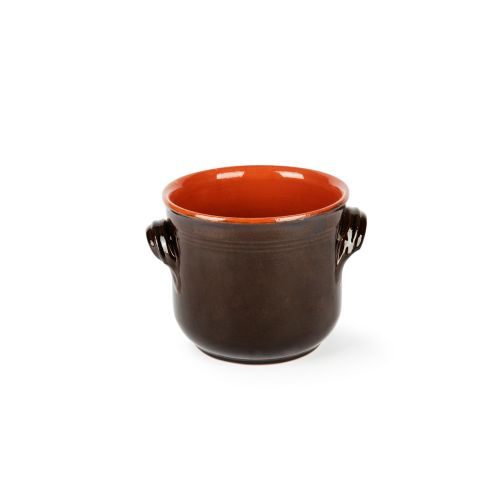 Pentola alta, in terracotta, 2 manici, 17 cm