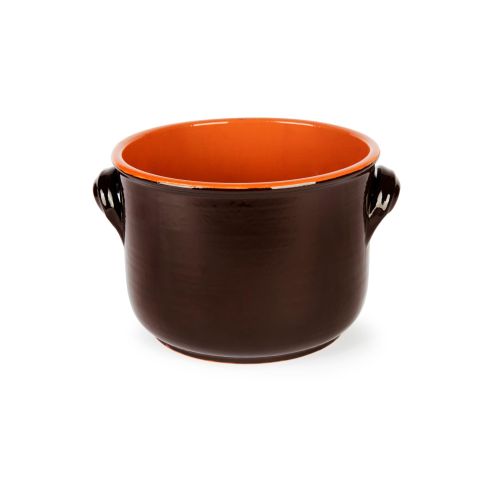 Pentola alta, in terracotta, 2 manici, 24 cm