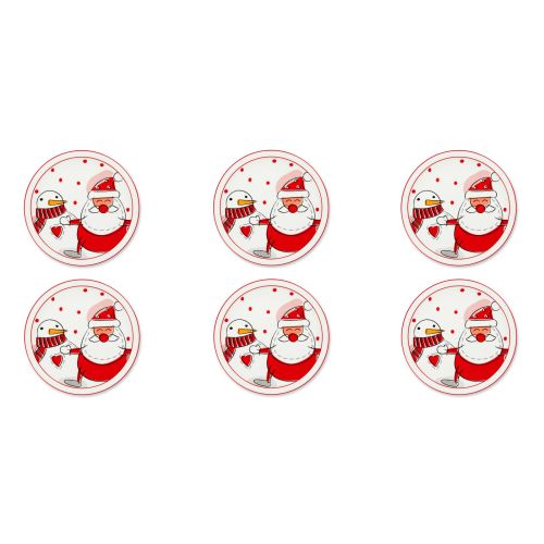 Piatti panettone, 6 pezzi, snowman, porcellana, 30 cm