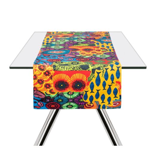 Runner, fantasia stile africano, 100% cotone, 45x140 cm