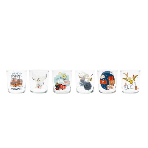 Bicchieri acqua, 6 pezzi, vetro, 350 ml, harry potter