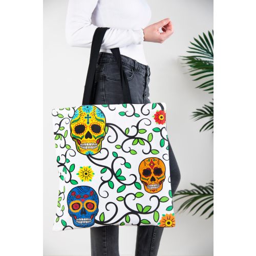 Shopper, 100% cotone, 41,5x41,5 cm, stile calavera