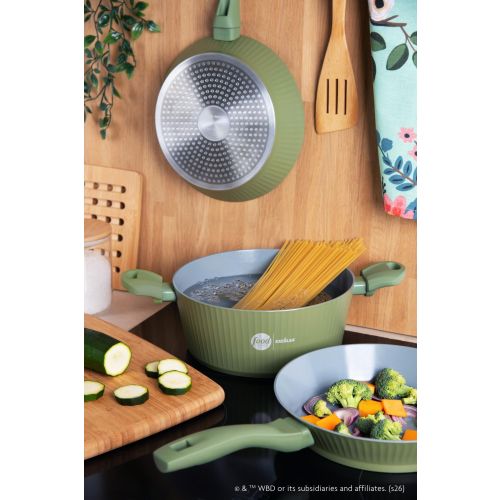 Padella rivestrimento ceramico, 24 cm, verde salvia, food ne