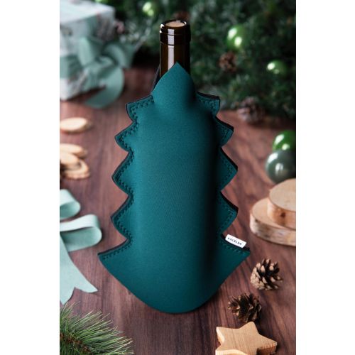 Copribottiglia termico natalizio, albero, in neoprene