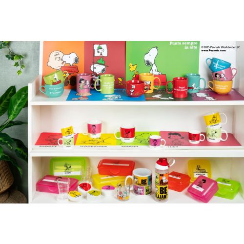 6 tovagliette, rettangolari, peanuts con frasi, multicolore