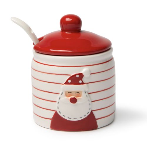 Formaggiera/zuccheriera, babbo natale, ceramica