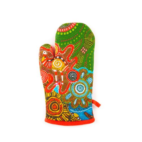 Guanto forno, stile aborigeno, 32x18 cm