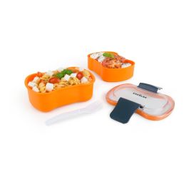 Excelsa Popeye Lunch Box Con Posate Olivia – Contenitore Portapranzo Rosso 23x13 Cm