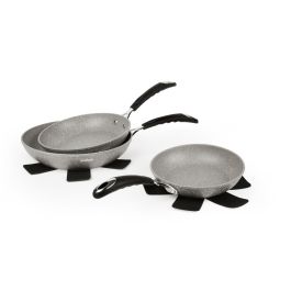 Set Di 3 Padelle Antiaderenti Excelsa Forn-Ok - Diametri 20, 24, 28 Cm, Alluminio Forgiato, Adatte A Induzione E Forno